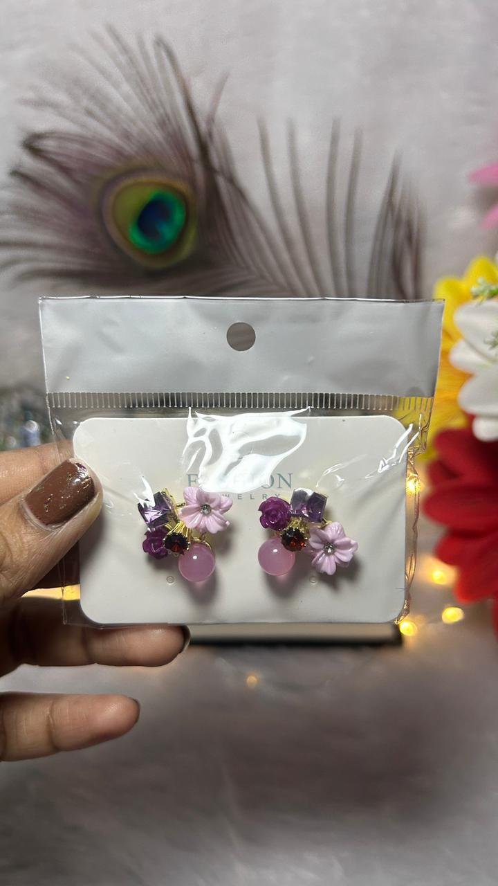 Purple Crystal Earring