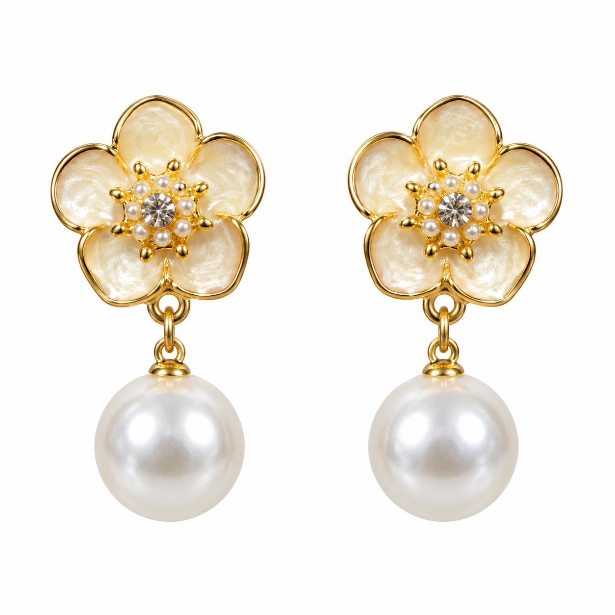 Golden Flower With Pearl